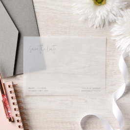 Brandy Simple Modern Wedding rettet das Datum Pergament Einladungen