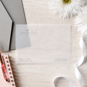 Brandy Simple Modern Wedding rettet das Datum Pergament Einladungen