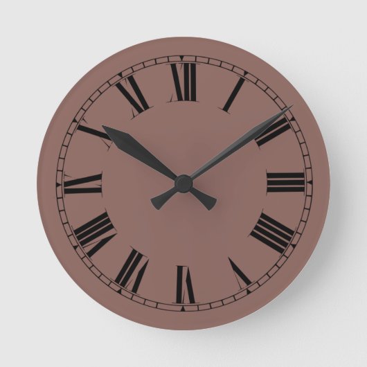 Brandy Solid Color Runde Wanduhr (Vorderseite)