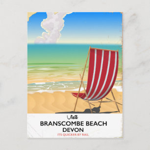 Branscombe Beach Devon vintage Strandposter Postkarte