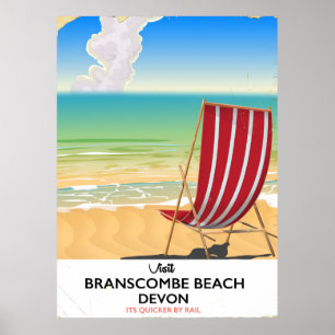 Branscombe Beach Devon Vintages Plakat am Meer