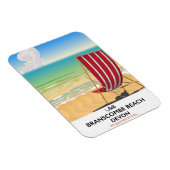 Branscombe Beach Devon Vintages Plakat am Meer Magnet (Rechte Seite)