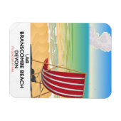 Branscombe Beach Devon Vintages Plakat am Meer Magnet (Horizontal)