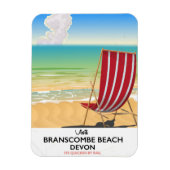 Branscombe Beach Devon Vintages Plakat am Meer Magnet (Vertikal)
