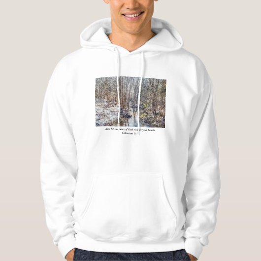 Branson Fall Creek Winter Snow Painterly Hoodie (Vorderseite)