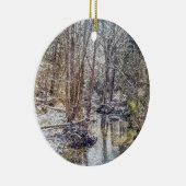Branson Fall Creek Winter Snow Painterly Keramik Ornament (Rechts)