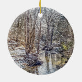 Branson Fall Creek Winter Snow Painterly Keramik Ornament (Hinten)