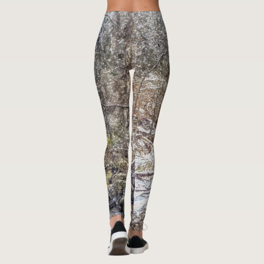 Branson Fall Creek Winter Snow Painterly Leggings (Rückseite)