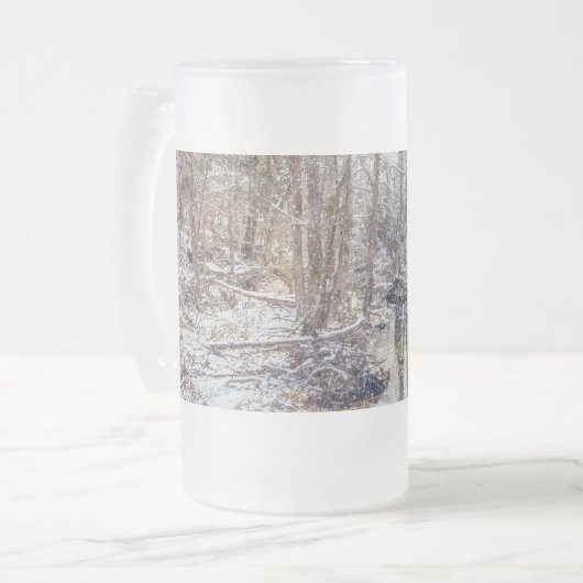 Branson Fall Creek Winter Snow Painterly Mattiert  Mattglas Bierglas (Vorderseite Links)