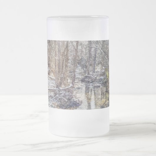 Branson Fall Creek Winter Snow Painterly Mattiert  Mattglas Bierglas (Mittel)