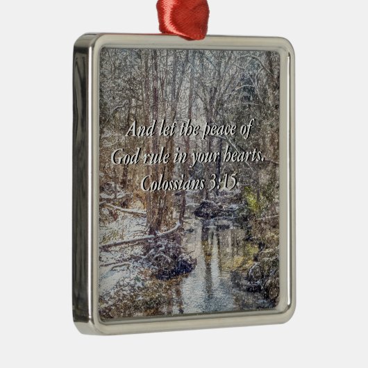 Branson Fall Creek Winter Snow Painterly Ornament (Rechts)