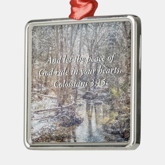 Branson Fall Creek Winter Snow Painterly Ornament (Links)