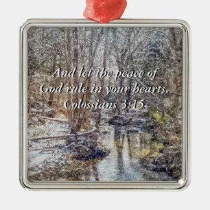 Branson Fall Creek Winter Snow Painterly Ornament Aus Metall