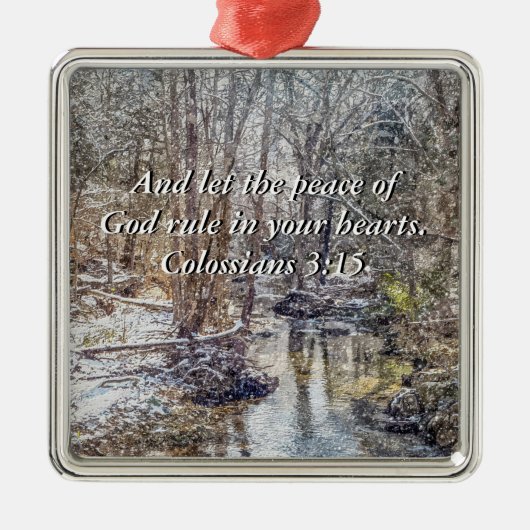 Branson Fall Creek Winter Snow Painterly Ornament Aus Metall (Vorne)