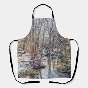 Branson Fall Creek Winter Snow Painterly Schürze