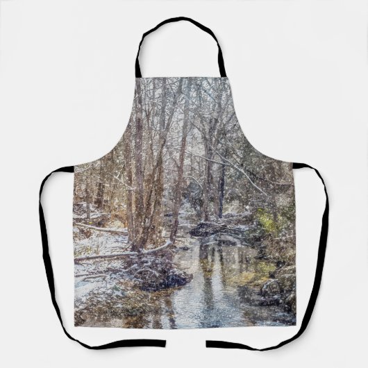 Branson Fall Creek Winter Snow Painterly Schürze (Vorderseite)