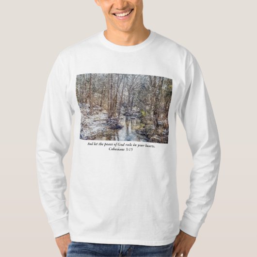 Branson Fall Creek Winter Snow Painterly Shirt (Vorderseite)