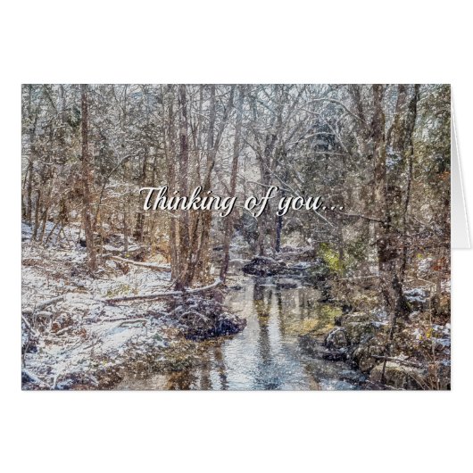 Branson Fall Creek Winter Snow Painterly TOP Card (Vorderseite (Horizontal))