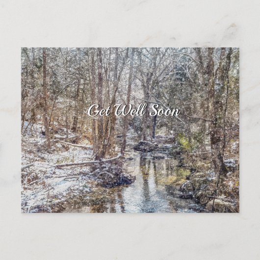 Branson Fall Creek Winter Snow Painterly wird gut Postkarte (Vorderseite)