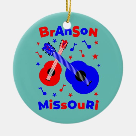 Branson Missouri Family Vacation Guitar Keramik Ornament (Vorne)
