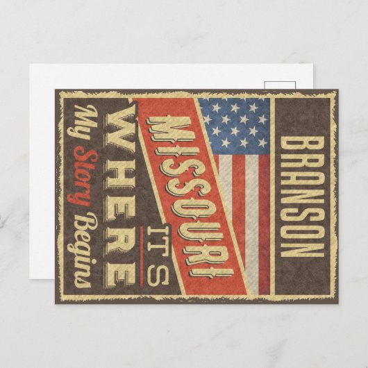 Branson Missouri Postkarte (Vorne/Hinten)