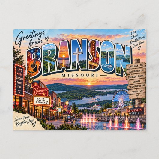 Branson Missouri Postkarte (Vorderseite)