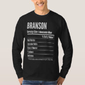 Branson  Nutritional Facts Serving Size Calories T-Shirt (Vorderseite)