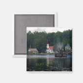 Brant Lake NY Fountain Magnet (Vorderseite/Rückseite)