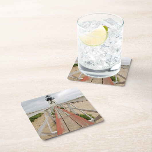 Brant Point Leuchtturm Rechteckiger Pappuntersetzer (Vor Ort)