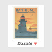 Brant Point Lighthouse | Nantucket MA Aufkleber (Blatt)