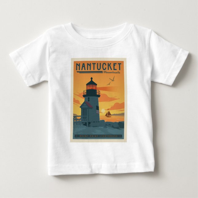 Brant Point Lighthouse | Nantucket MA Baby T-shirt (Vorderseite)
