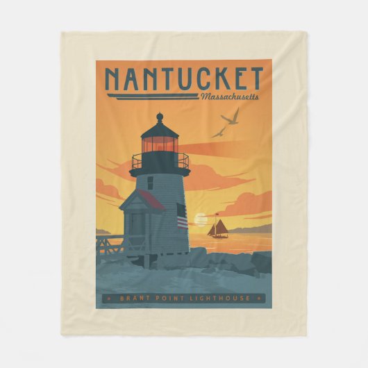Brant Point Lighthouse | Nantucket MA Fleecedecke (Vorderseite)