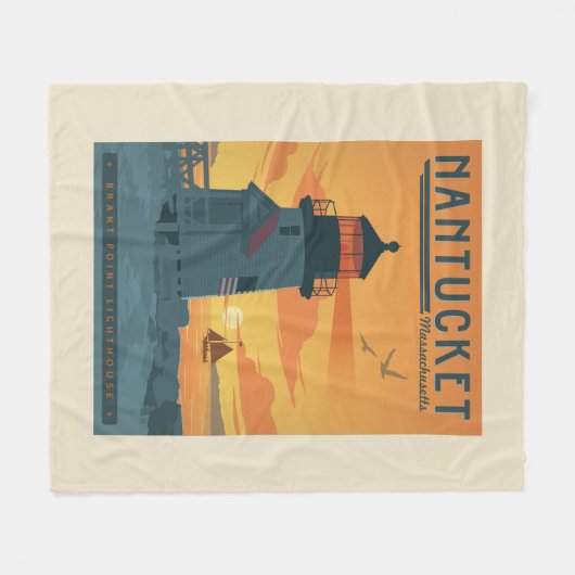 Brant Point Lighthouse | Nantucket MA Fleecedecke (Vorderseite (Horizontal))