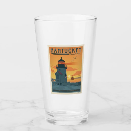 Brant Point Lighthouse | Nantucket MA Glas (Vorderseite)
