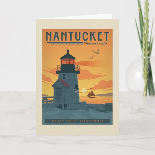 Brant Point Lighthouse | Nantucket MA Karte (Vorderseite)