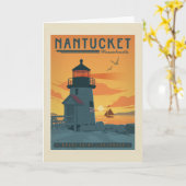Brant Point Lighthouse | Nantucket MA Karte (Gelbe Blume)