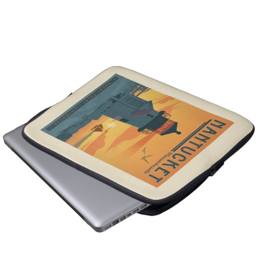 Brant Point Lighthouse | Nantucket MA Laptopschutzhülle (Vorne Knopf)