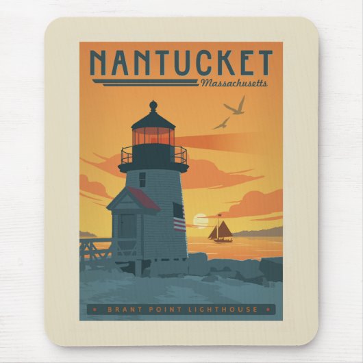 Brant Point Lighthouse | Nantucket MA Mousepad (Vorne)