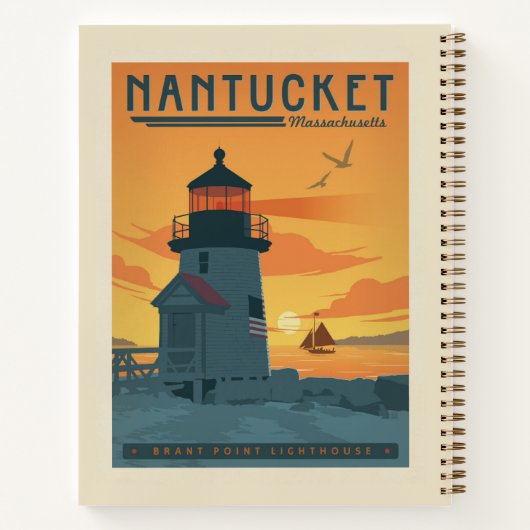 Brant Point Lighthouse | Nantucket MA Notizblock (Rückseite)