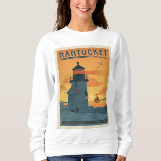 Brant Point Lighthouse | Nantucket MA Sweatshirt (Vorderseite)