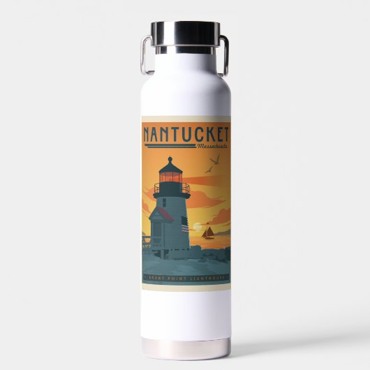 Brant Point Lighthouse | Nantucket MA Trinkflasche (Vorne)