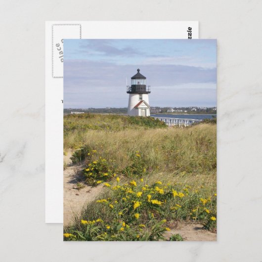 Brant Point Lighthouse Postkarte (Vorne/Hinten)