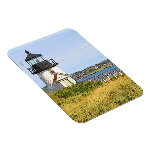 Brant Point Lighthouse Vintag Nantucket Magnet (Rechte Seite)