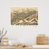 Brantford, ON, Canada Panoramic Map - 1875 Poster (Küche)