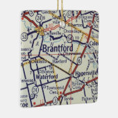 Brantford ON Vintag Map Keramikornament (Rechts)
