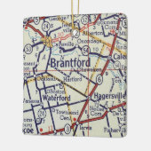 Brantford ON Vintag Map Keramikornament (Links)