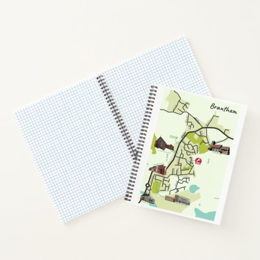 Brantham Map Notebook mit markierten Seiten mit Qu Notizblock (Innenseite)