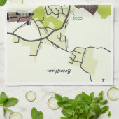 Brantham Map Teetuch Geschirrtuch (Gefaltet)