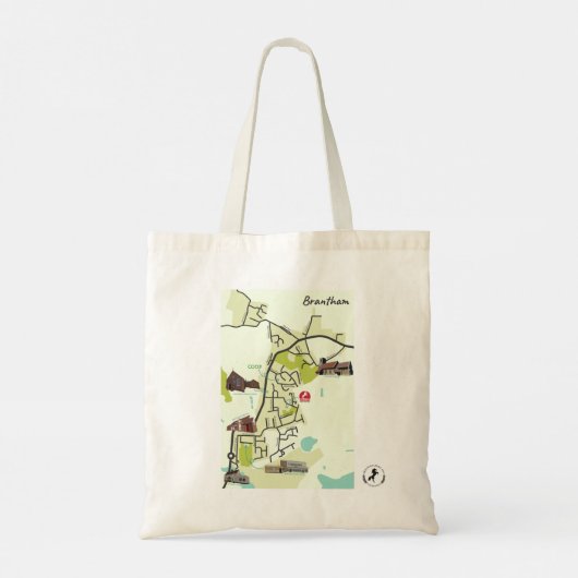 Brantham Map Tote Bag Tragetasche (Rückseite)