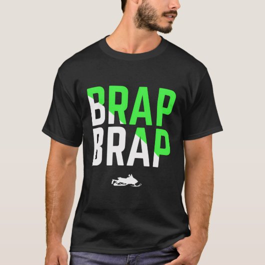 Brap Brap Snowmobile Hooded Green Edition T-Shirt (Vorderseite)
